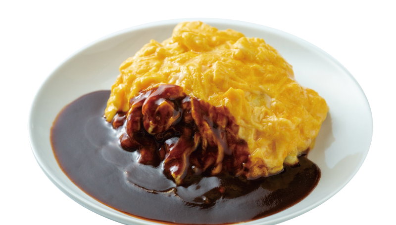 あづま屋総本店のふわトロオムライス - とろとろ卵とデミソース